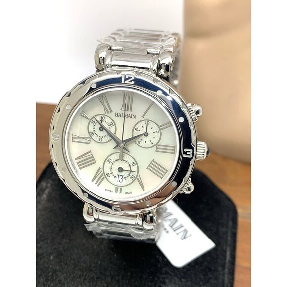 Balmain Women's Watch 5631 Swiss Quartz Chronograph Mother of Pearl Dial 38mm